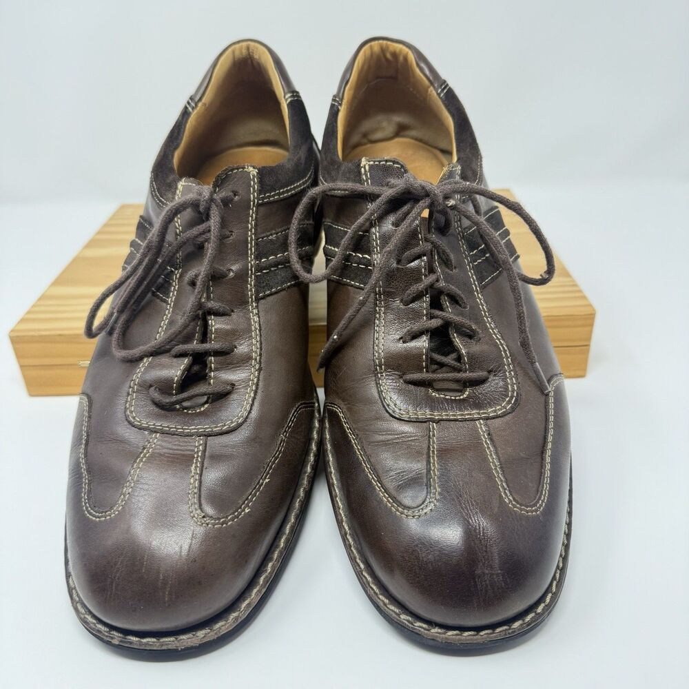 Johnston & Murphy Oxford Shoes Mens 9M Brown Leather Suede Lace Up 20-7472 ***